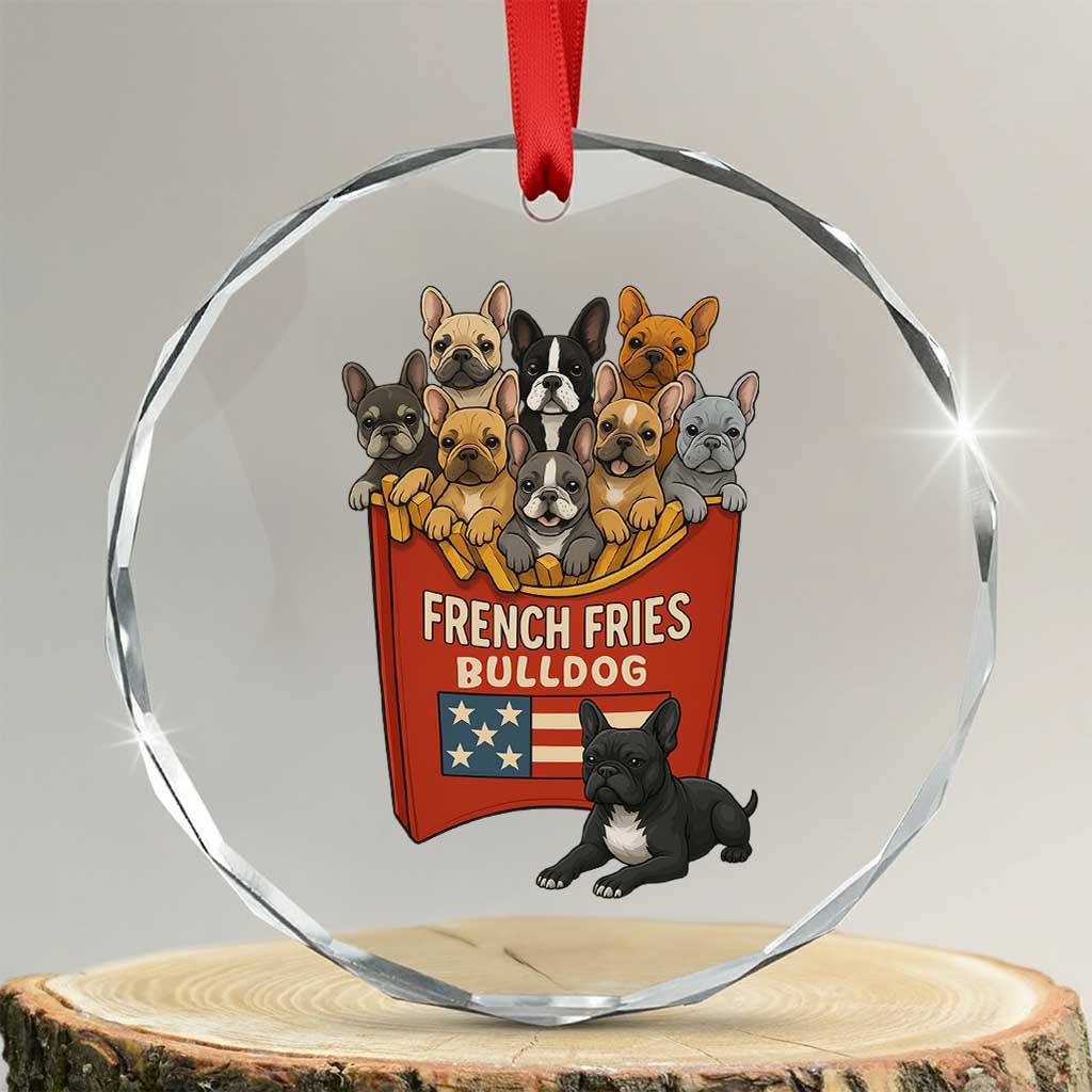 Funny French Fries Bulldog Crystal Glass Ornament Dog Lover Gift - Wonder Print Shop