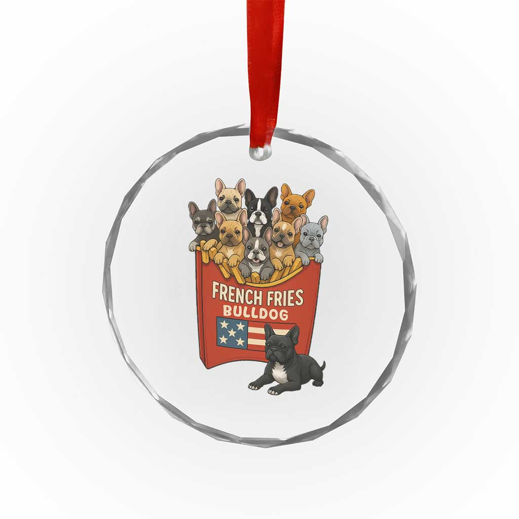 Funny French Fries Bulldog Crystal Glass Ornament Dog Lover Gift - Wonder Print Shop