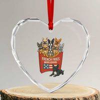 Funny French Fries Bulldog Heart Crystal Glass Ornament Dog Lover Gift - Wonder Print Shop
