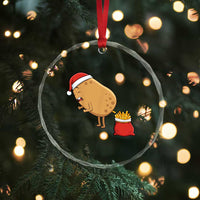 Funny French Fries Christmas Crystal Glass Ornament Potato Food Eaters - Wonder Print Shop