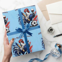 Funny French Rooster Soccer Fan Wrapping Paper Roll Off To Watch France
