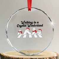 Funny Fresno Nightcrawlers Christmas Gift Crystal Glass Ornament Walking In A Cryptid Wonderland - Wonder Print Shop
