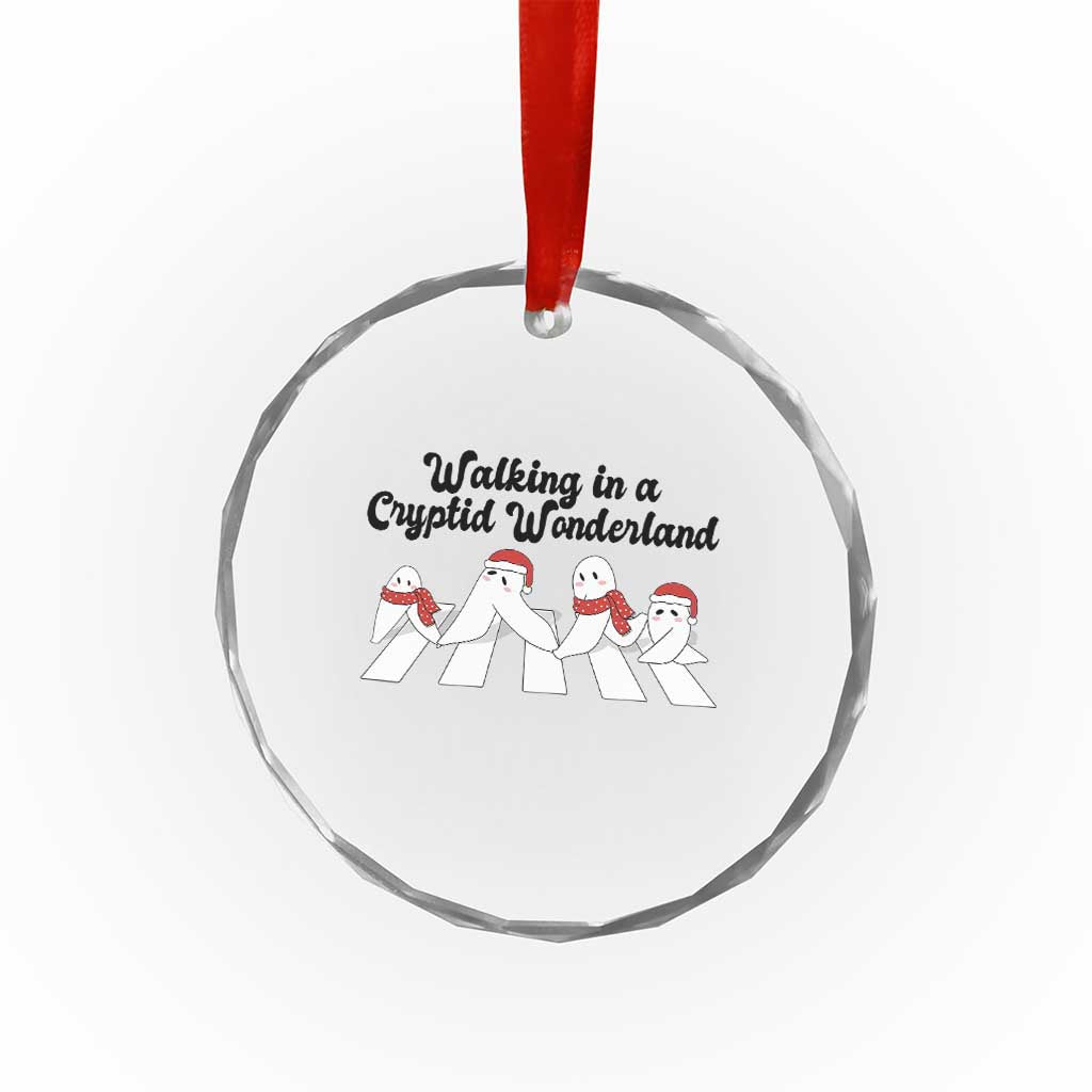 Funny Fresno Nightcrawlers Christmas Gift Crystal Glass Ornament Walking In A Cryptid Wonderland - Wonder Print Shop
