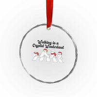 Funny Fresno Nightcrawlers Christmas Gift Crystal Glass Ornament Walking In A Cryptid Wonderland - Wonder Print Shop