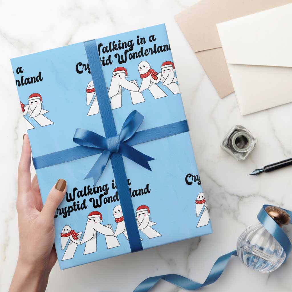 Funny Fresno Nightcrawlers Christmas Gift Wrapping Paper Roll Walking In A Cryptid Wonderland - Wonder Print Shop