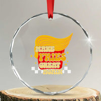 Funny Fries Crystal Glass Ornament Make Fries Great Again Checkered