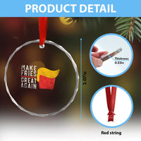 Funny Fries Crystal Glass Ornament Vintage Make Fries Great Again