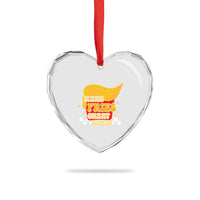 Funny Fries Heart Crystal Glass Ornament Make Fries Great Again Checkered
