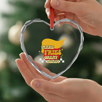 Funny Fries Heart Crystal Glass Ornament Make Fries Great Again Checkered