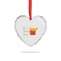 Funny Fries Heart Crystal Glass Ornament Vintage Make Fries Great Again