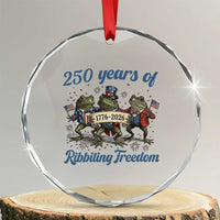 Funny Frog 250 Years Of Ribbiting Freedom Crystal Glass Ornament