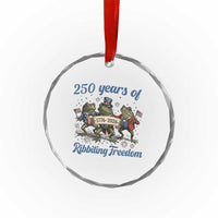 Funny Frog 250 Years Of Ribbiting Freedom Crystal Glass Ornament