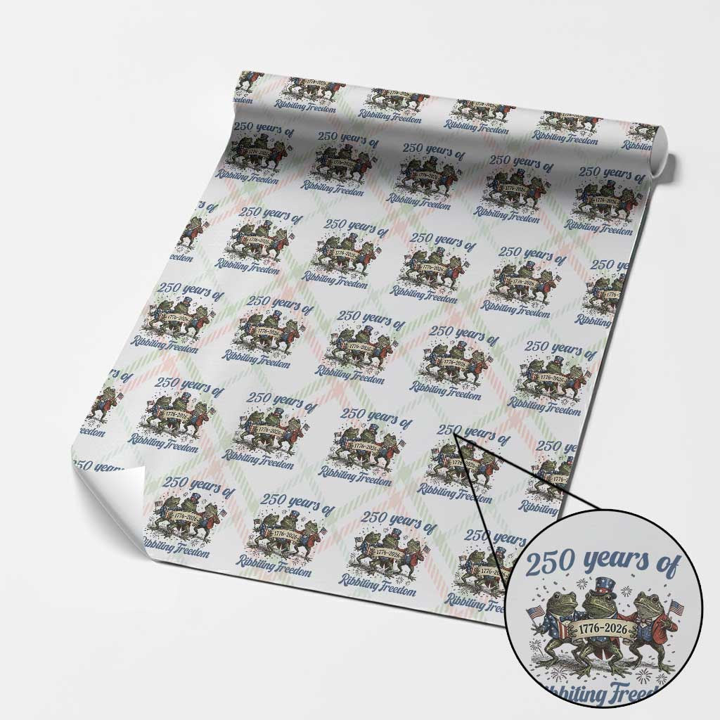 Funny Frog 250 Years Of Ribbiting Freedom Wrapping Paper Roll