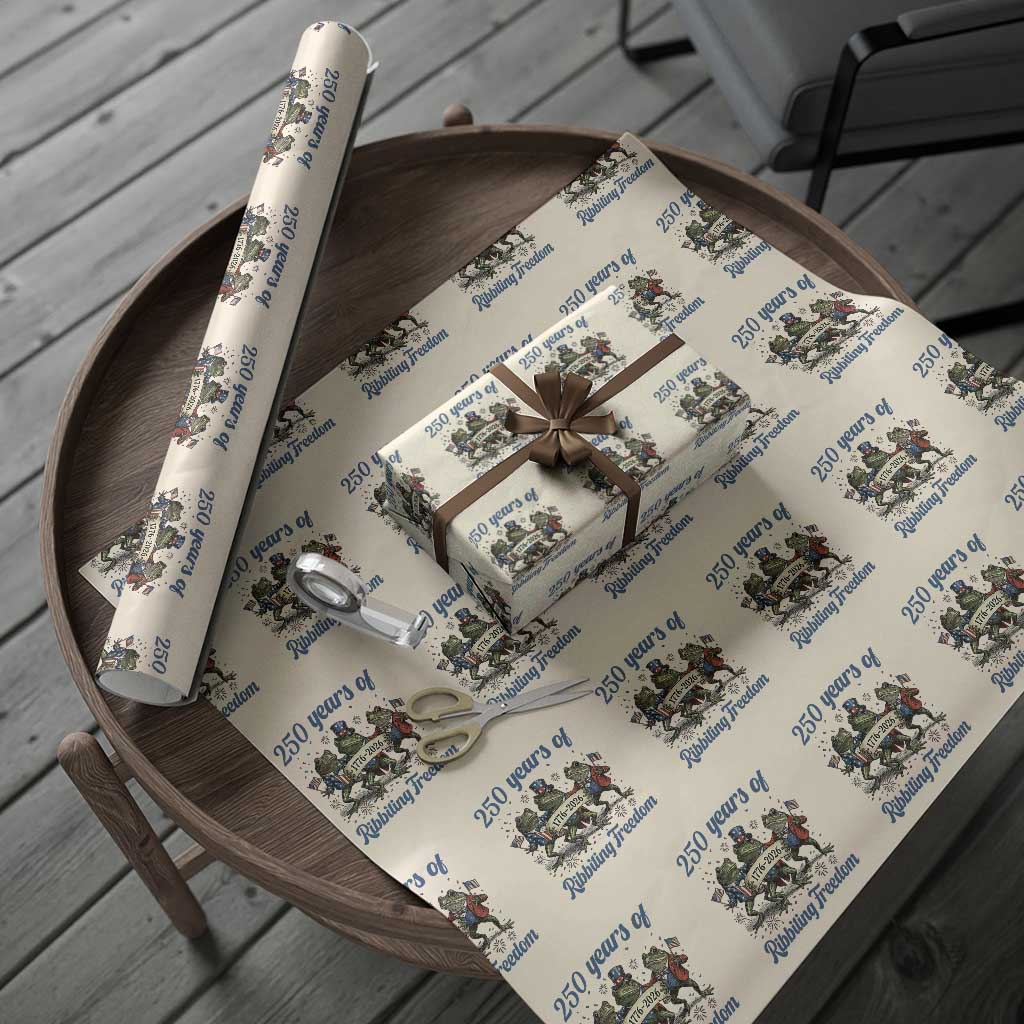 Funny Frog 250 Years Of Ribbiting Freedom Wrapping Paper Roll