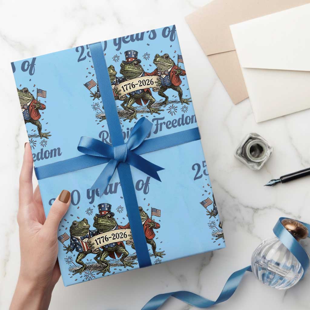 Funny Frog 250 Years Of Ribbiting Freedom Wrapping Paper Roll