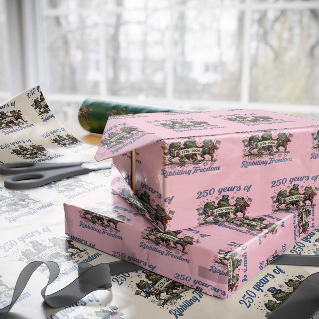 Funny Frog 250 Years Of Ribbiting Freedom Wrapping Paper Roll
