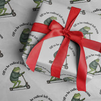 Funny Frog Anti ICE Political Protest Wrapping Paper Roll Off To Be Radical Left Scum