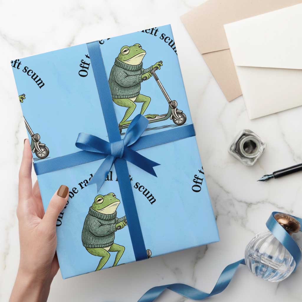 Funny Frog Anti ICE Political Protest Wrapping Paper Roll Off To Be Radical Left Scum