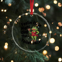 Funny Frog Bathroom Jokes Crystal Glass Ornament Feeling Cute Might Clog The Toilet Later