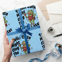 Funny Frog Bathroom Jokes Wrapping Paper Roll Feeling Cute Might Clog The Toilet Later