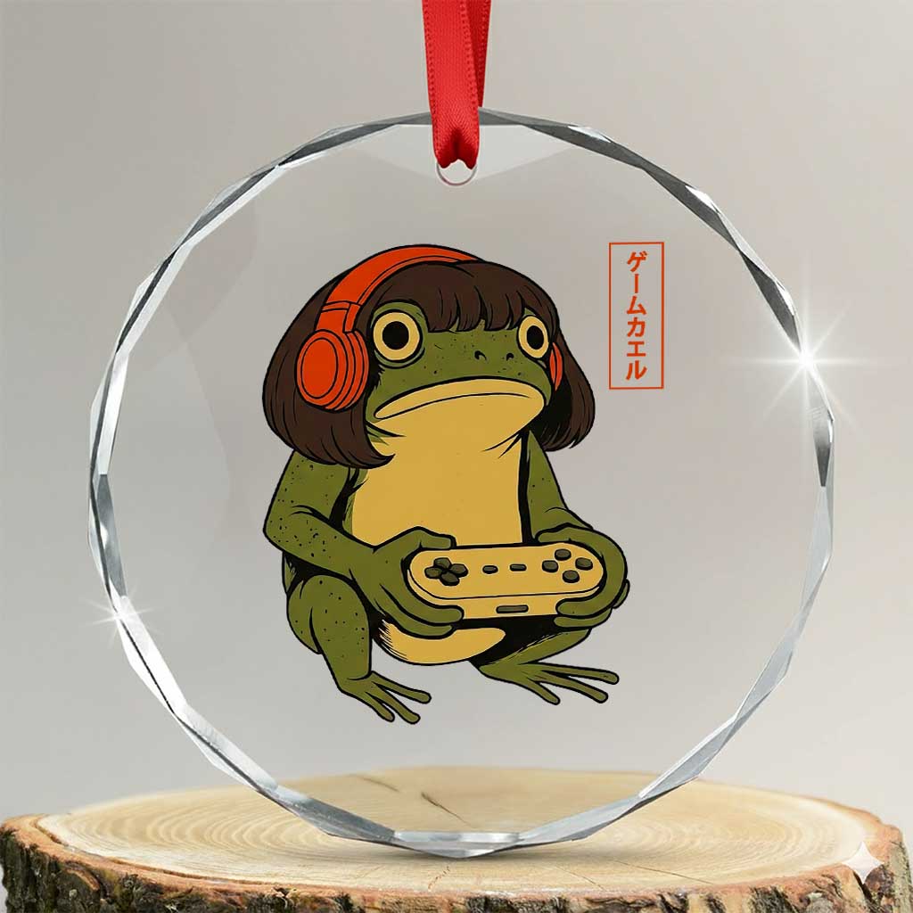 Funny Frog Bob Haircut Gamer Meme Crystal Glass Ornament Game Lover - Wonder Print Shop