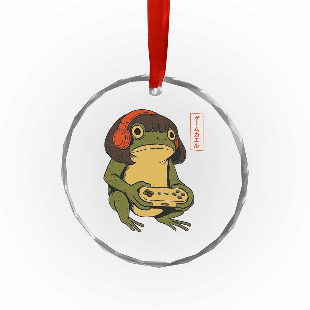 Funny Frog Bob Haircut Gamer Meme Crystal Glass Ornament Game Lover - Wonder Print Shop