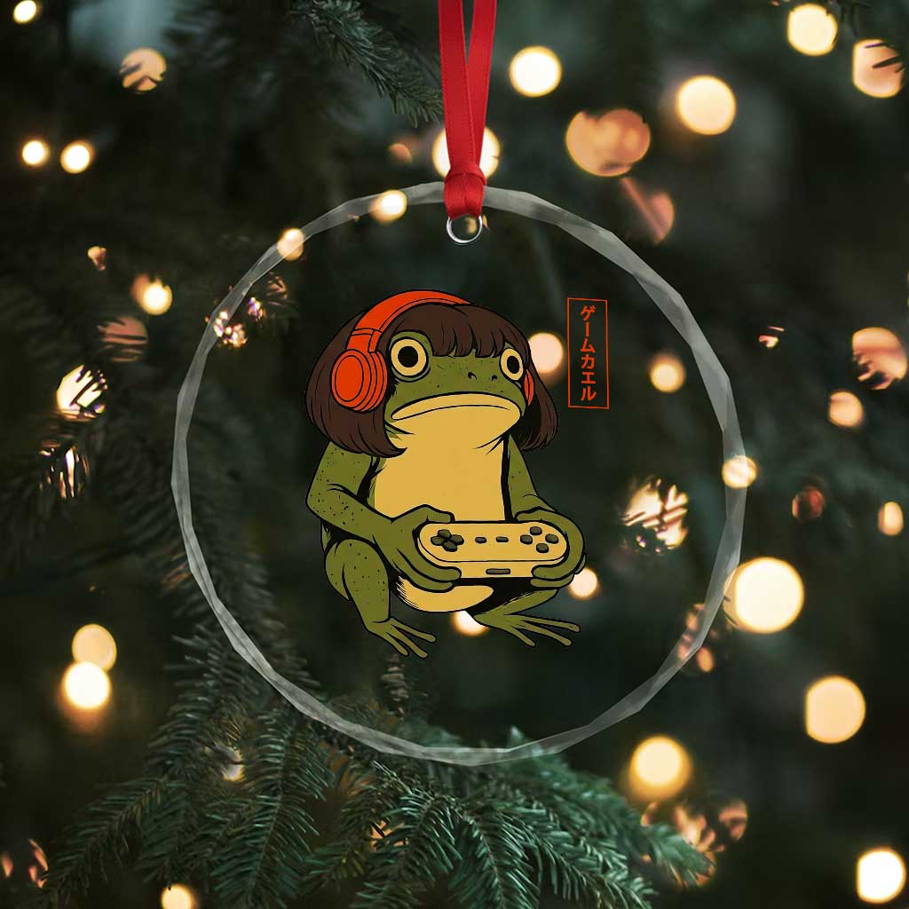 Funny Frog Bob Haircut Gamer Meme Crystal Glass Ornament Game Lover - Wonder Print Shop