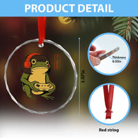 Funny Frog Bob Haircut Gamer Meme Crystal Glass Ornament Game Lover - Wonder Print Shop