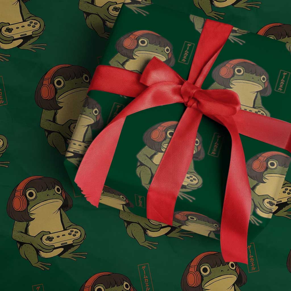 Funny Frog Bob Haircut Gamer Meme Wrapping Paper Roll Game Lover - Wonder Print Shop