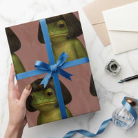 Funny Frog Bob Haircut Meme Wrapping Paper Roll Silly Toad Trends - Wonder Print Shop