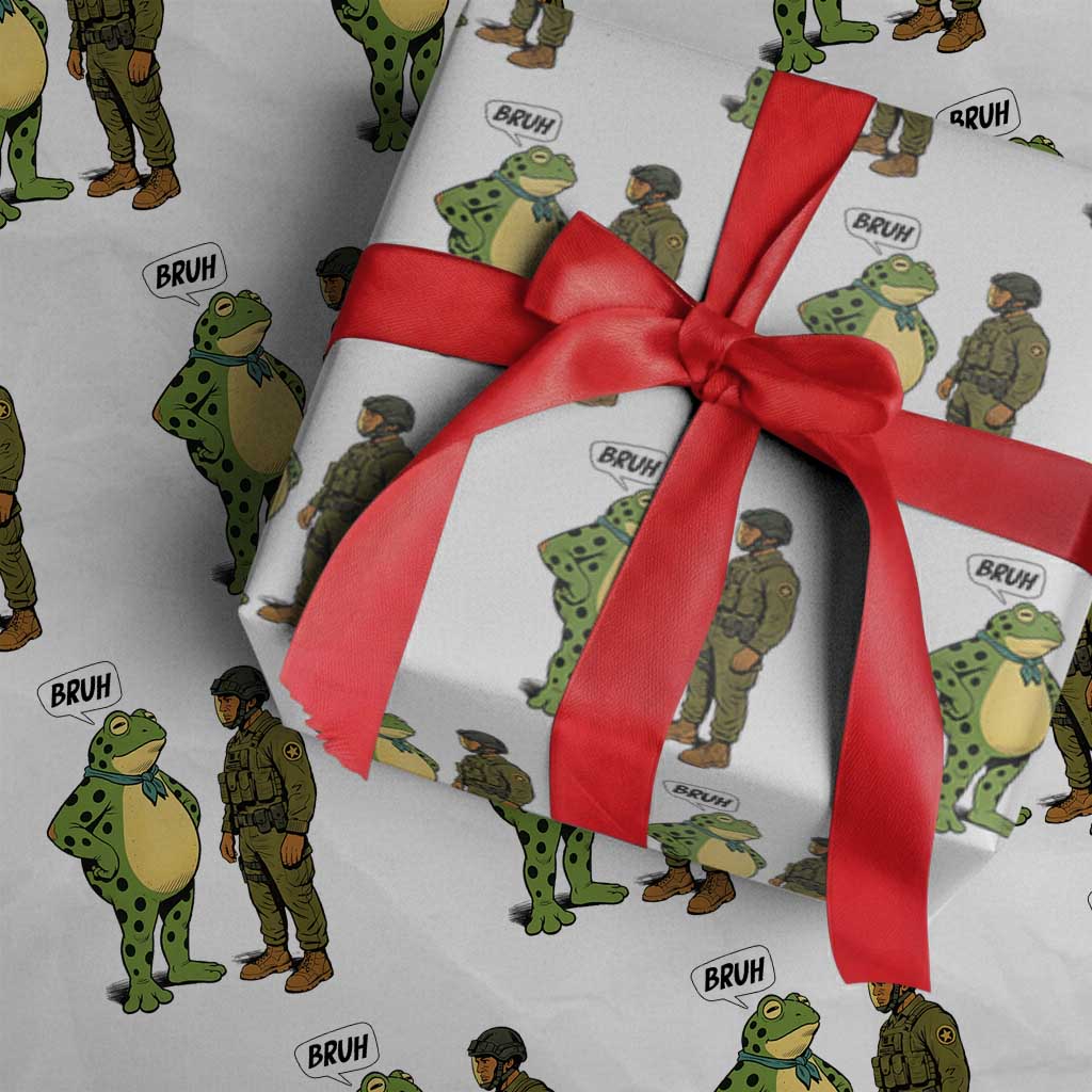 Funny Frog Bruh Resist Meme Wrapping Paper Roll Free Portland Oregon Political Satire - Wonder Print Shop