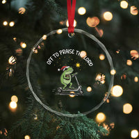 Funny Frog Christian Crystal Glass Ornament Off To Praise The Lord - Wonder Print Shop