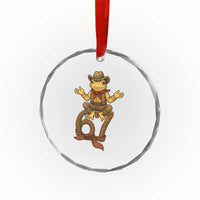 Funny Frog Cowboy Six Seven Meme Crystal Glass Ornament 67 Doot Doot Western Animal Trend Gift - Wonder Print Shop