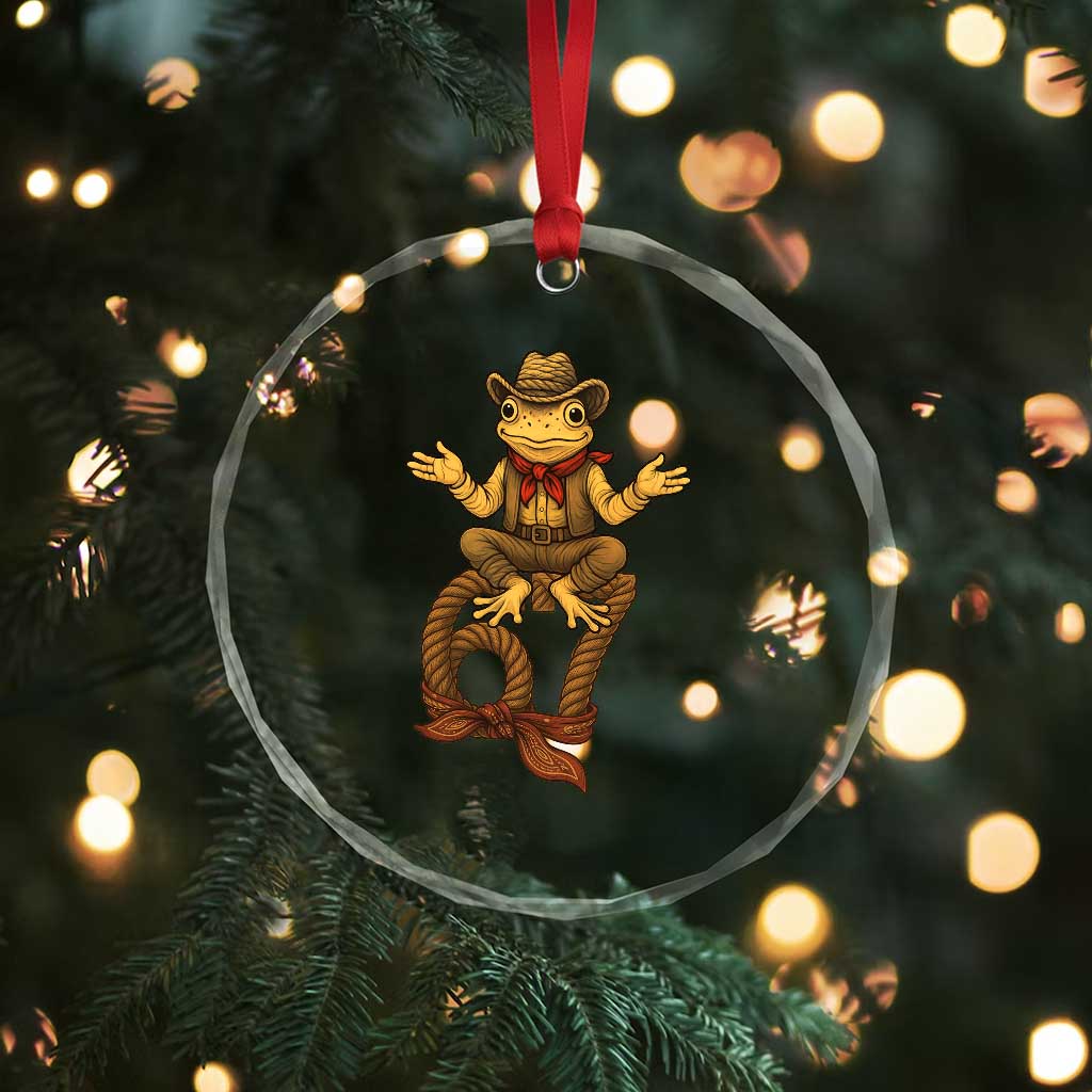 Funny Frog Cowboy Six Seven Meme Crystal Glass Ornament 67 Doot Doot Western Animal Trend Gift - Wonder Print Shop