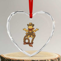 Funny Frog Cowboy Six Seven Meme Heart Crystal Glass Ornament 67 Doot Doot Western Animal Trend Gift - Wonder Print Shop