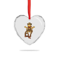 Funny Frog Cowboy Six Seven Meme Heart Crystal Glass Ornament 67 Doot Doot Western Animal Trend Gift - Wonder Print Shop