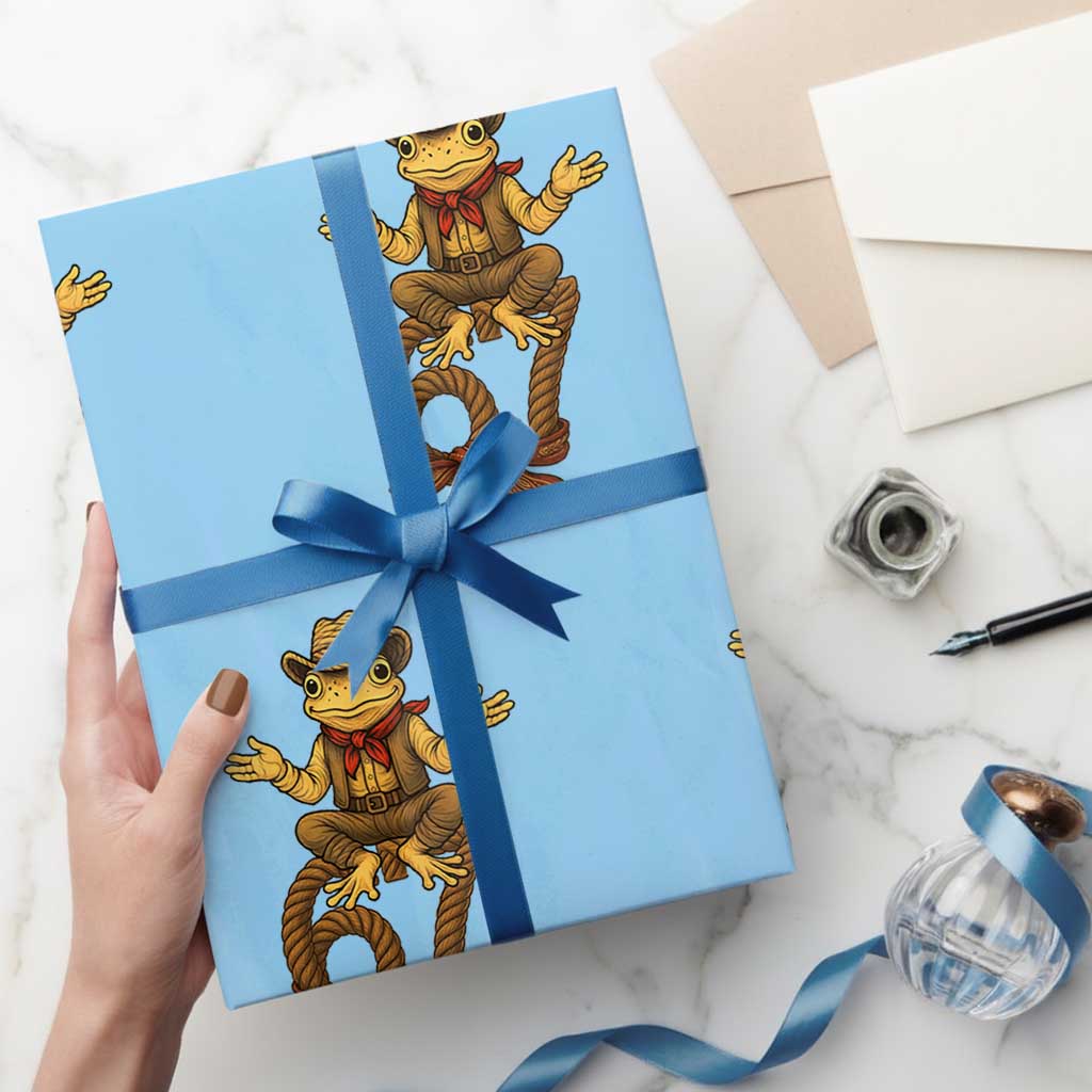 Funny Frog Cowboy Six Seven Meme Wrapping Paper Roll 67 Doot Doot Western Animal Trend Gift - Wonder Print Shop
