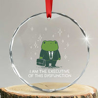 Funny Frog Crystal Glass Ornament I Am The Executive Of This Dysfunction - Wonder Print Shop