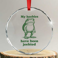 Funny Frog Crystal Glass Ornament My Heebies Have Been Jeebied Weirdcore Meme - Wonder Print Shop