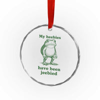 Funny Frog Crystal Glass Ornament My Heebies Have Been Jeebied Weirdcore Meme - Wonder Print Shop
