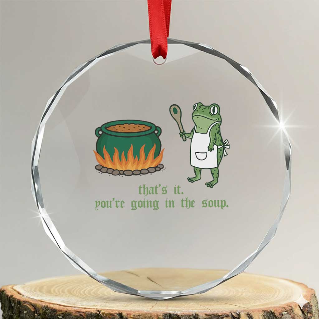 Funny Frog Crystal Glass Ornament Thats It You're Going In The Soup Weird Weirdcore Meme - Wonder Print Shop