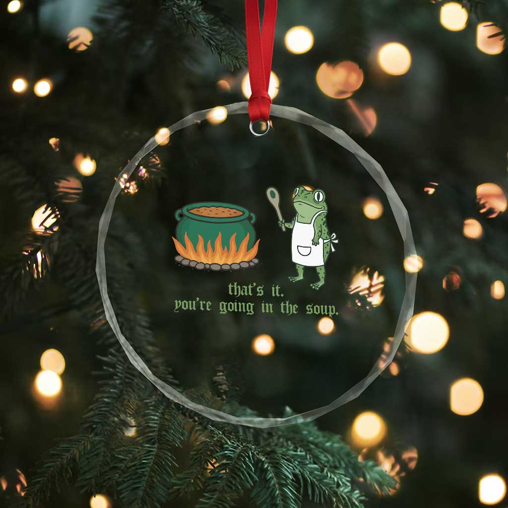 Funny Frog Crystal Glass Ornament Thats It You're Going In The Soup Weird Weirdcore Meme - Wonder Print Shop