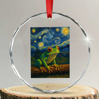 Funny Frog Crystal Glass Ornament Van Gogh Style Starry Night TS12