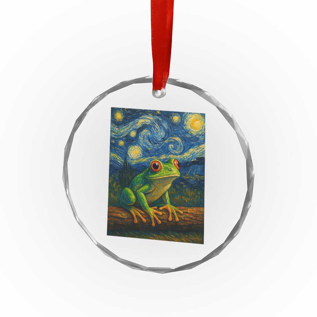 Funny Frog Crystal Glass Ornament Van Gogh Style Starry Night - Wonder Print Shop