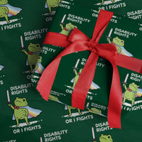 Funny Frog Disability Pride Flag Warrior Wrapping Paper Roll Disability Rights Or I Fights