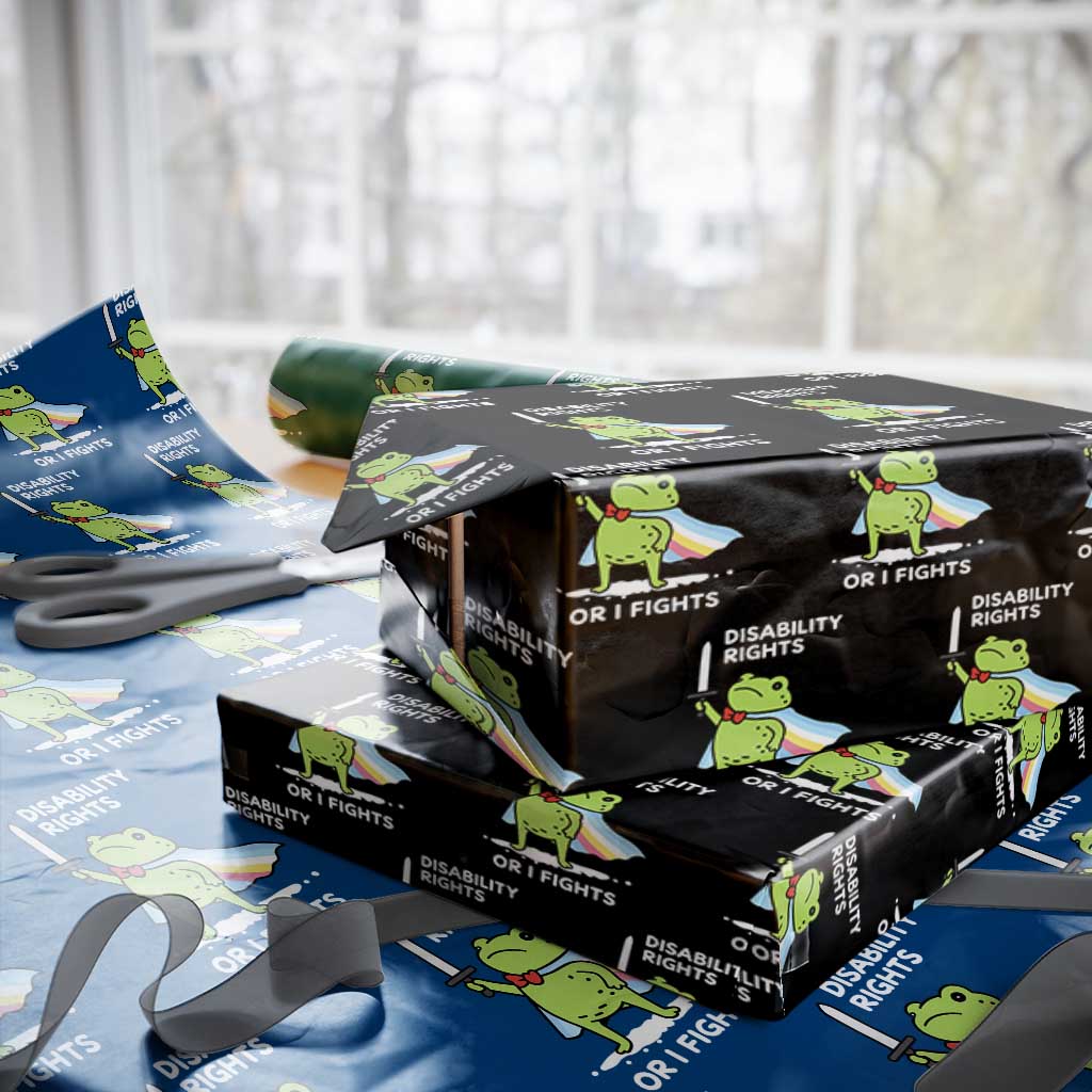 Funny Frog Disability Pride Flag Warrior Wrapping Paper Roll Disability Rights Or I Fights