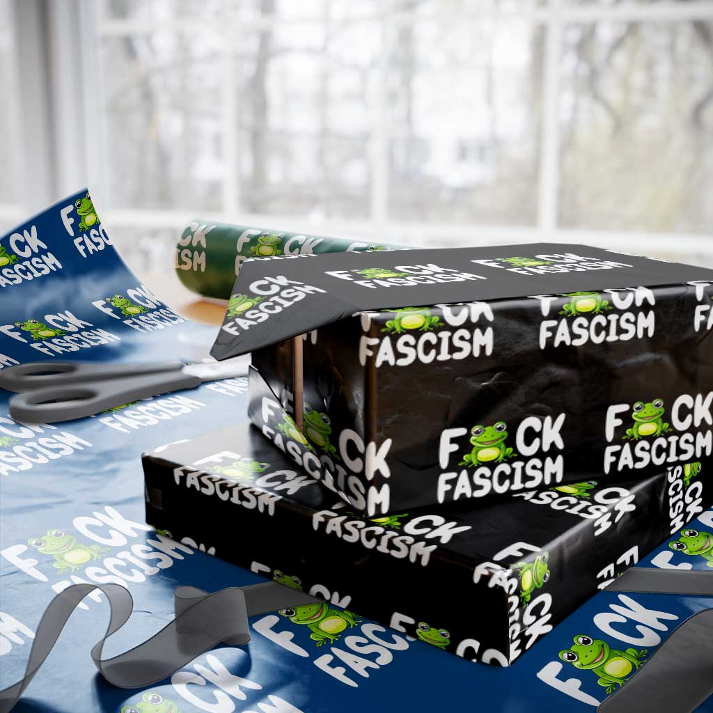 Funny Frog Fck Fascism Wrapping Paper Roll Resist Protest Human Rights - Wonder Print Shop