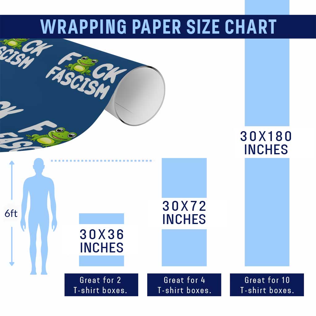 Funny Frog Fck Fascism Wrapping Paper Roll Resist Protest Human Rights - Wonder Print Shop