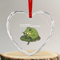 Funny Frog Heart Crystal Glass Ornament Me No Problemo Narrator But It Was All Problemo - Wonder Print Shop