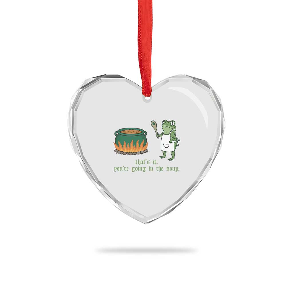 Funny Frog Heart Crystal Glass Ornament Thats It You're Going In The Soup Weird Weirdcore Meme - Wonder Print Shop